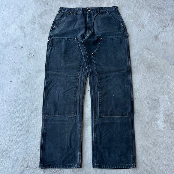 Vintage Y2K Carhartt black double knee work wear carpenter pants - Picture 1 of 7